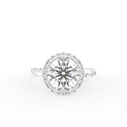 18K Halo Round Diamond Engagement Ring — TOP
