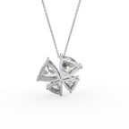 18K Floral Trillion Diamond Pendant — BACK