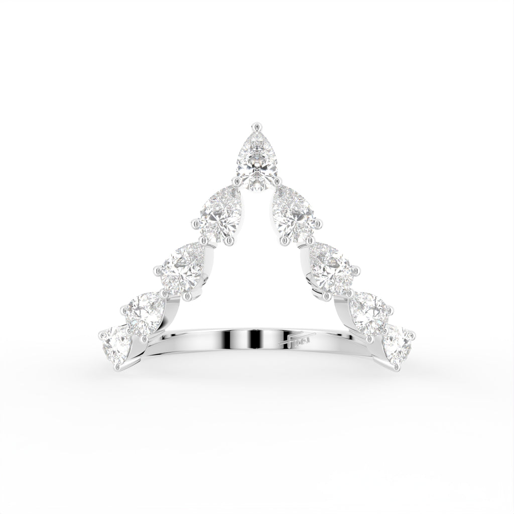 18K Bespoke Pear Diamond Ring — TOP