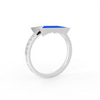 14K Yellow Gold Bespoke Baguette Diamond Ring — 3D VIEW