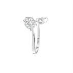 18K White Gold Leaf Round Diamond Ring — 3D VIEW