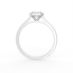 18K Halo Emerald-Cut Diamond Ring — FRONT