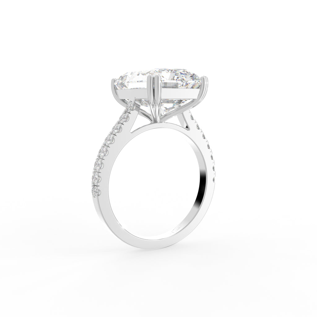 18K Solitaire Radiant Diamond Ring — 3D VIEW
