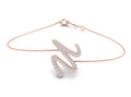 18K Rose Gold Alphabet Round Diamond Bracelet — TOP
