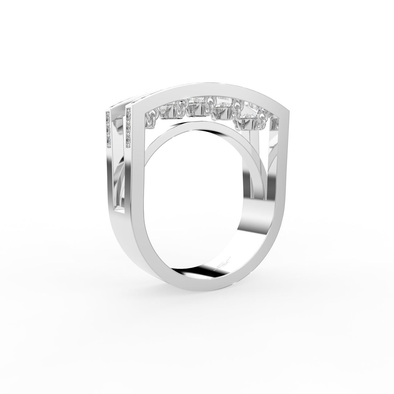 18K Rose Gold Bespoke Round Diamond Ring — 3D VIEW