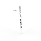18K Geometric Drop Bespoke Diamond Earrings — SIDE VIEW