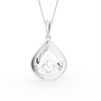 18K Bespoke Princess Diamond Pendant — BACK