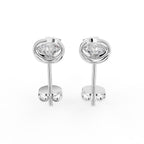 18K Bezel Round Diamond Stud Earrings — TOP