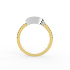 Sterling Silver Pear Diamond Ring — FRONT/BACK