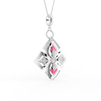 18K Rose Gold Bespoke Round Diamond Pendant — 3D VIEW