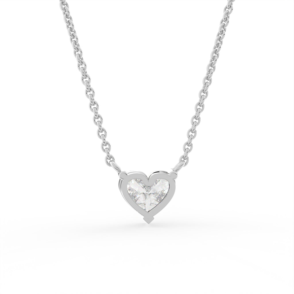 18K Solitaire Diamond Pendant — BACK