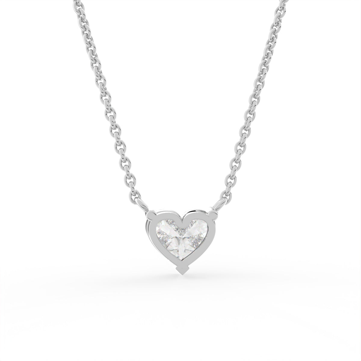 18K Solitaire Diamond Pendant — BACK