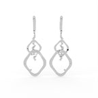 18K White Gold Diamond Drop Earrings — BACK