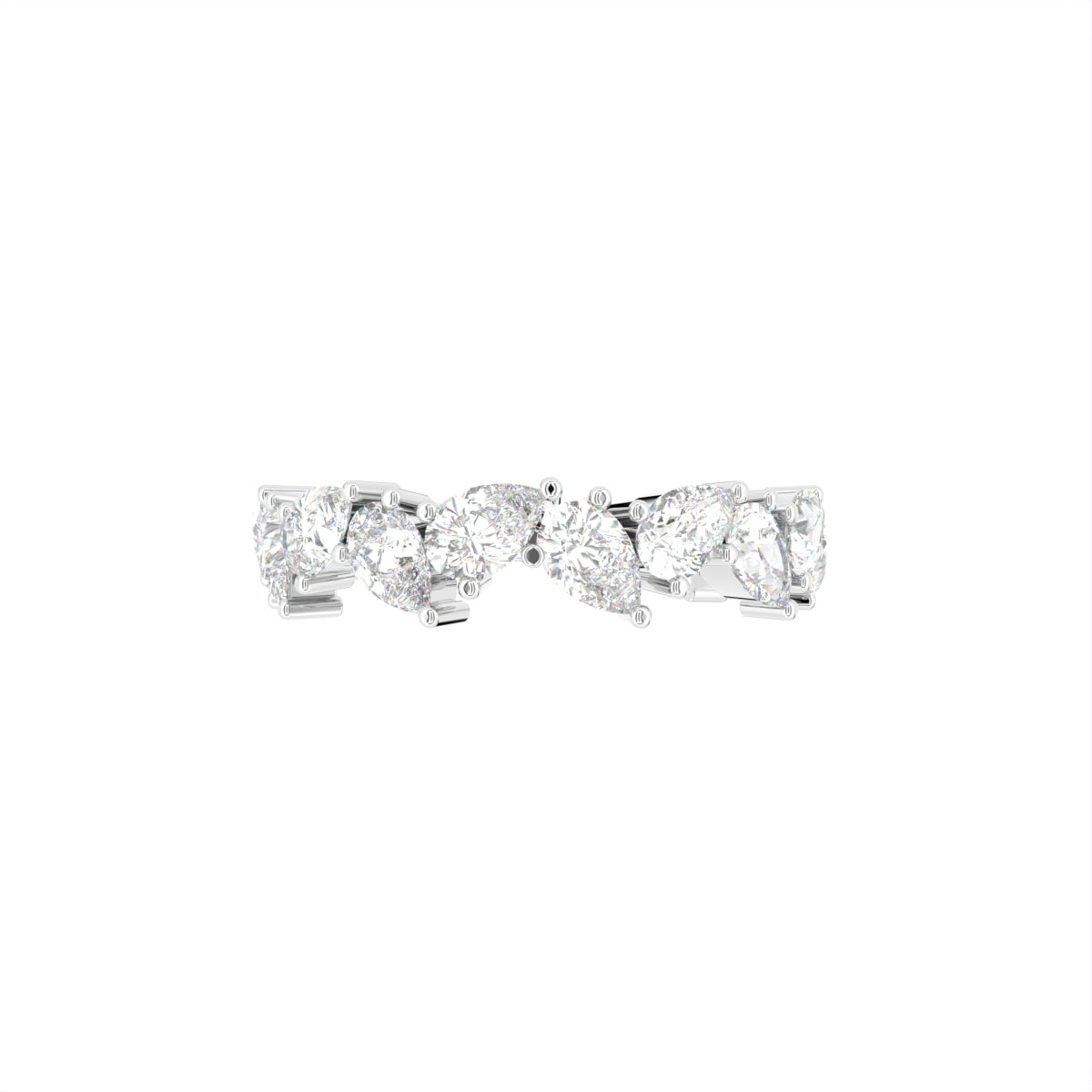 18K White Gold Eternity Pear Diamond Ring — TOP