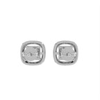 18K Halo Diamond Earrings — BACK