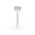 18K Solitaire Oval Diamond Engagement Ring — SIDE
