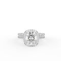 18K Halo Cushion Diamond Ring — TOP