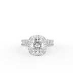 18K Halo Cushion Diamond Ring — TOP