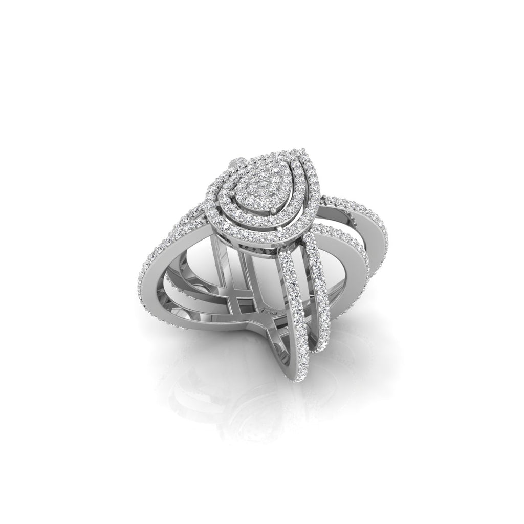 18K Bespoke Multi-Band Diamond Ring — 3D VIEW