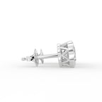 18K Floral Halo Diamond Earrings — SIDE VIEW