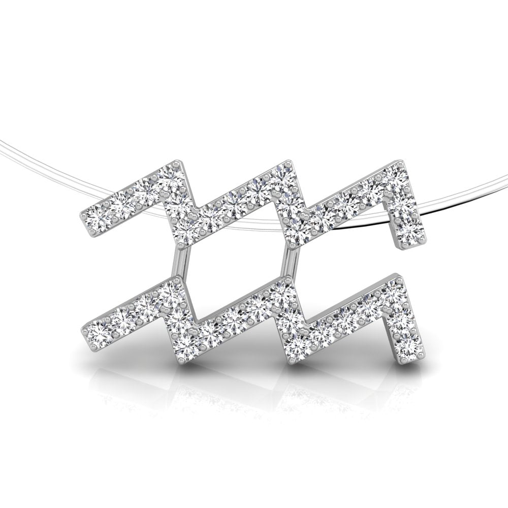 18K Zodiac Diamond Pendant — FRONT