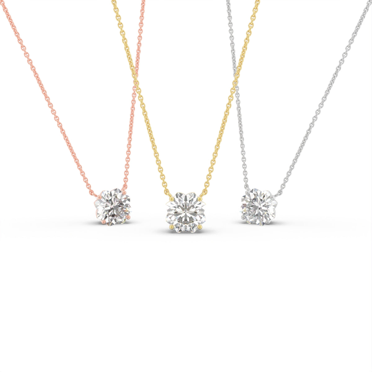 vimg:FJ6005|vimg:FJ6021|18K Yellow Gold Flower Solitaire Diamond Pendant — 3 COLOR