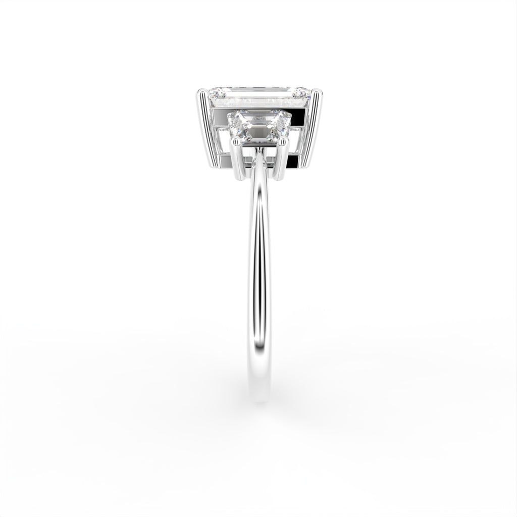 vimg:Z00312|18K Trilogy Radiant Diamond Ring — SIDE