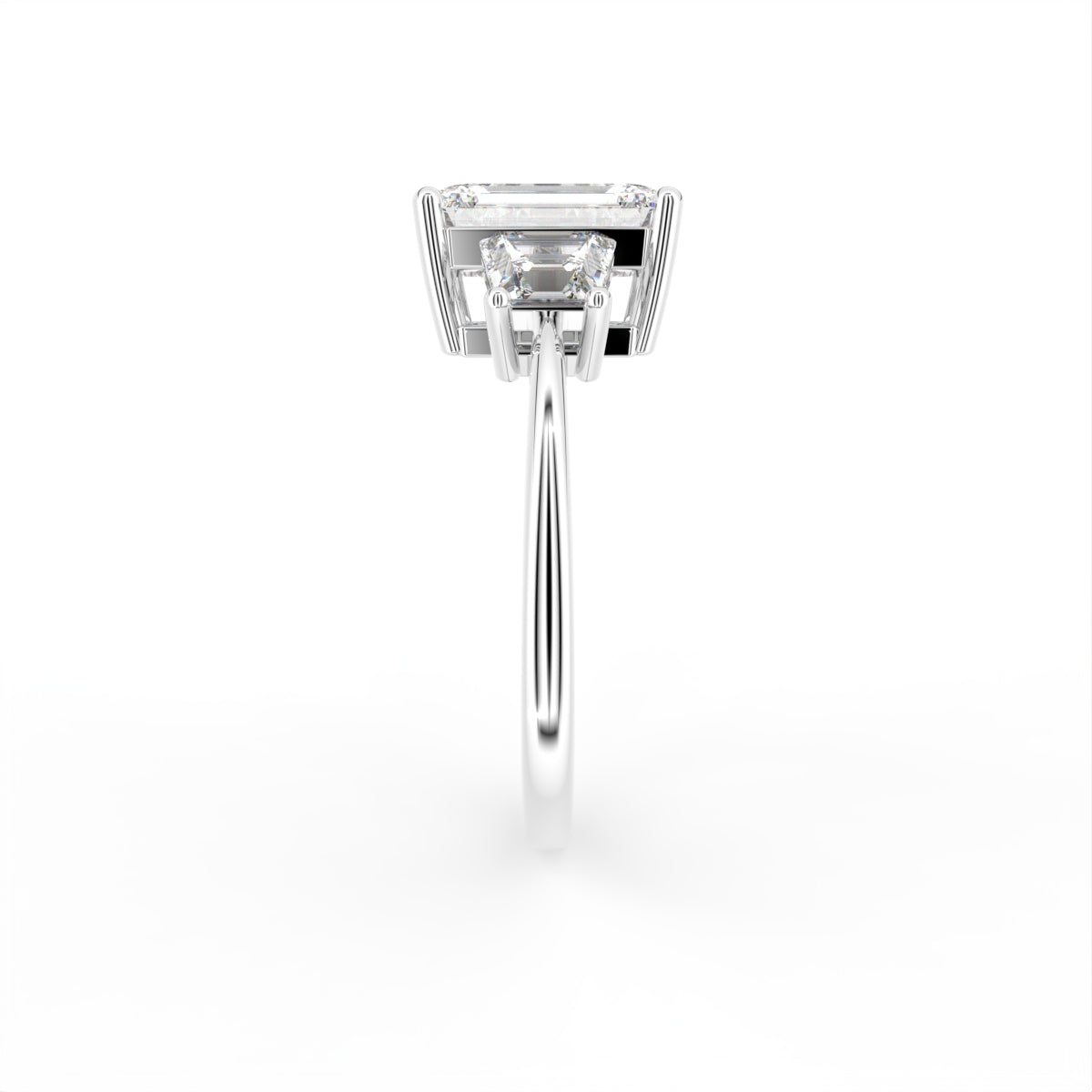 vimg:Z00312|18K Trilogy Radiant Diamond Ring — SIDE