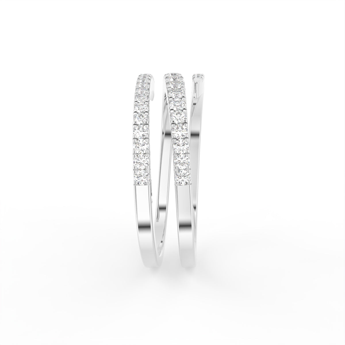 18K Bespoke Round Diamond Band Ring — SIDE