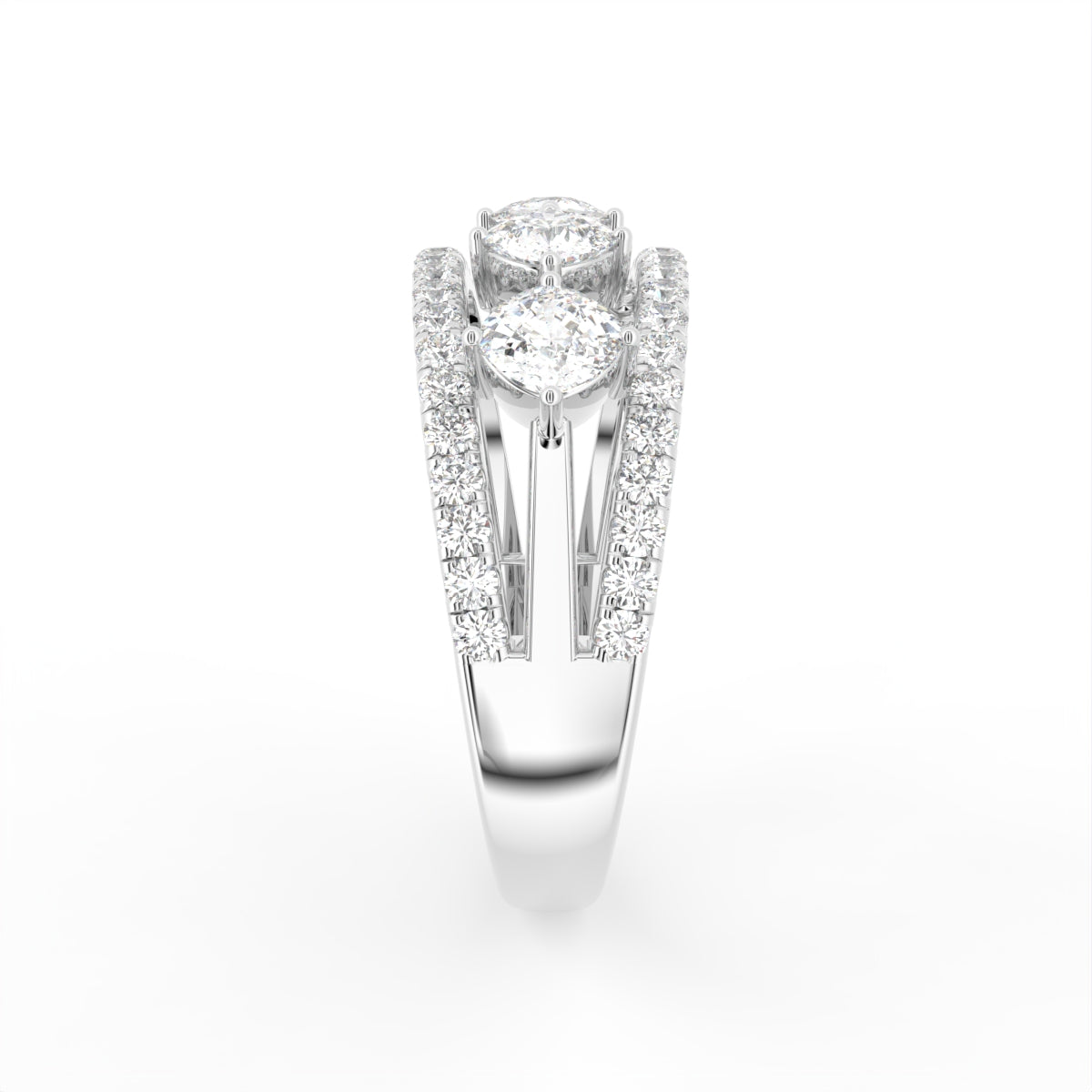 18K Cushion Diamond Statement Ring — SIDE
