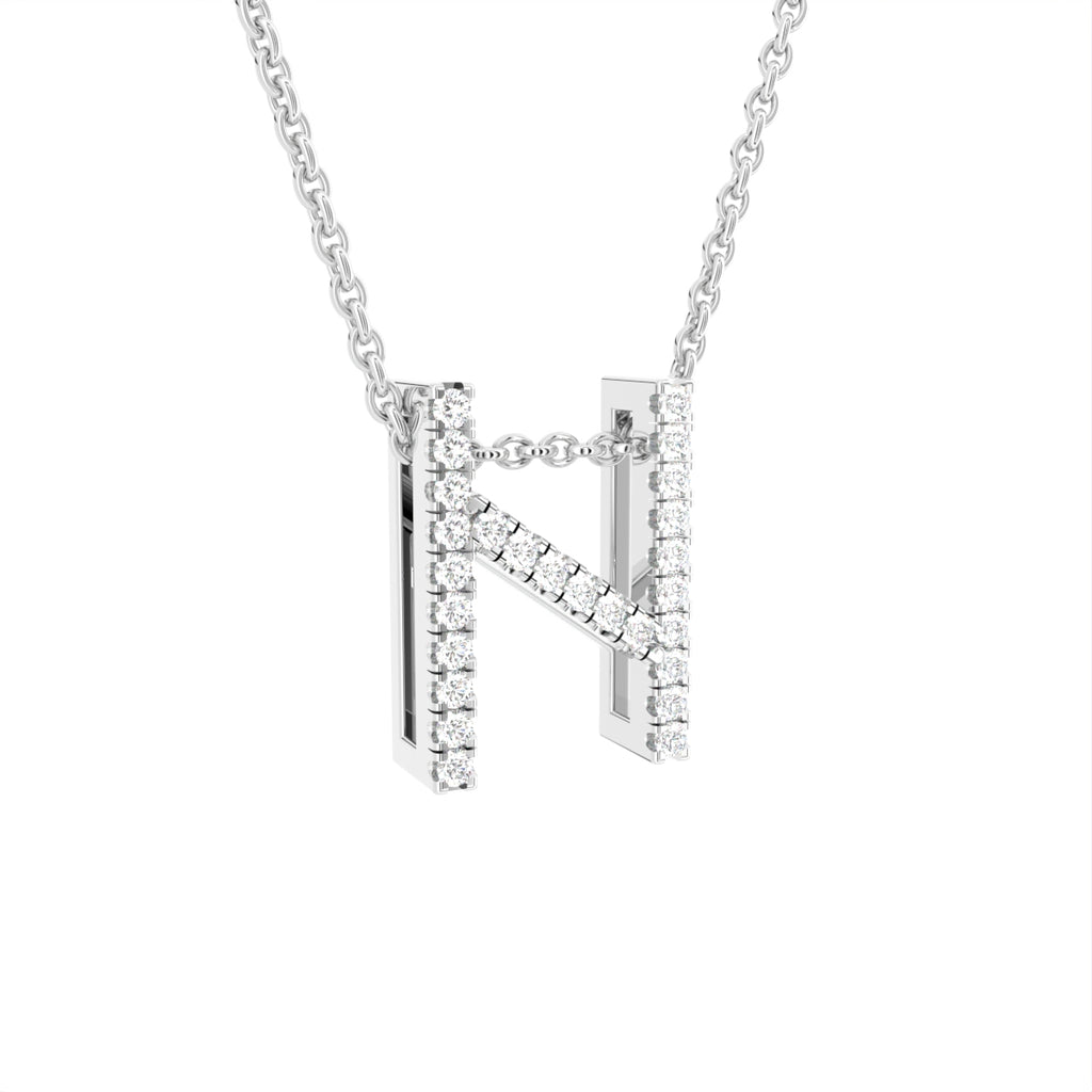 18K White Gold Hagalaz Viking Round Diamond Pendant — 3D VIEW