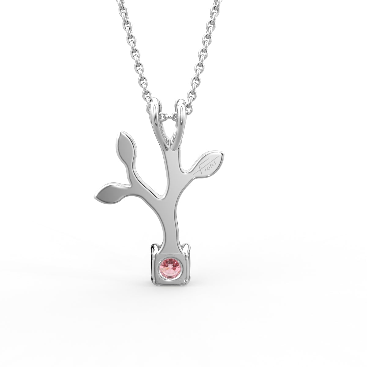 vimg:FJ6560|vimg:FJ6561|vimg:FJ6562|18K Antler Round Pink Diamond Pendant — BACK