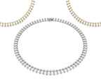 18K Layered Diamond V Collar Necklace — 3 COLOR