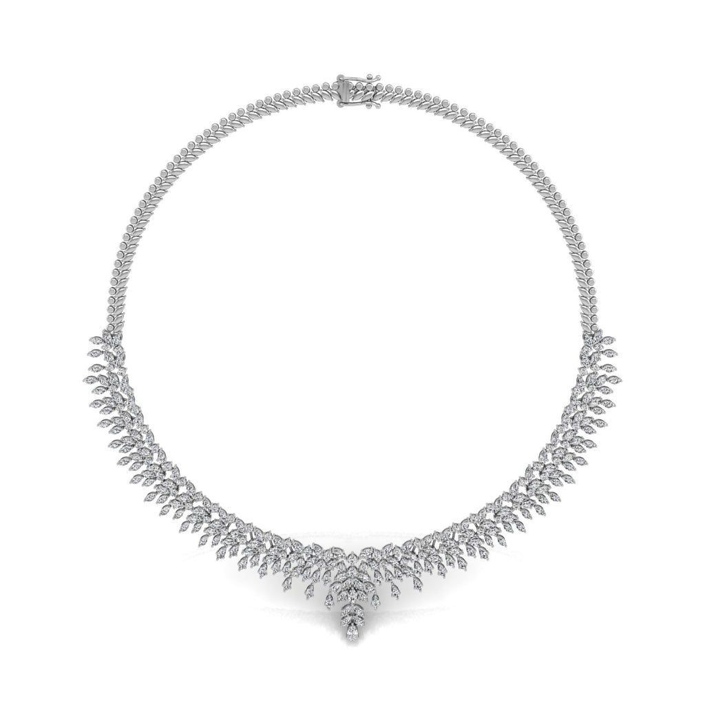 18K Pear Diamond Necklace — TOP