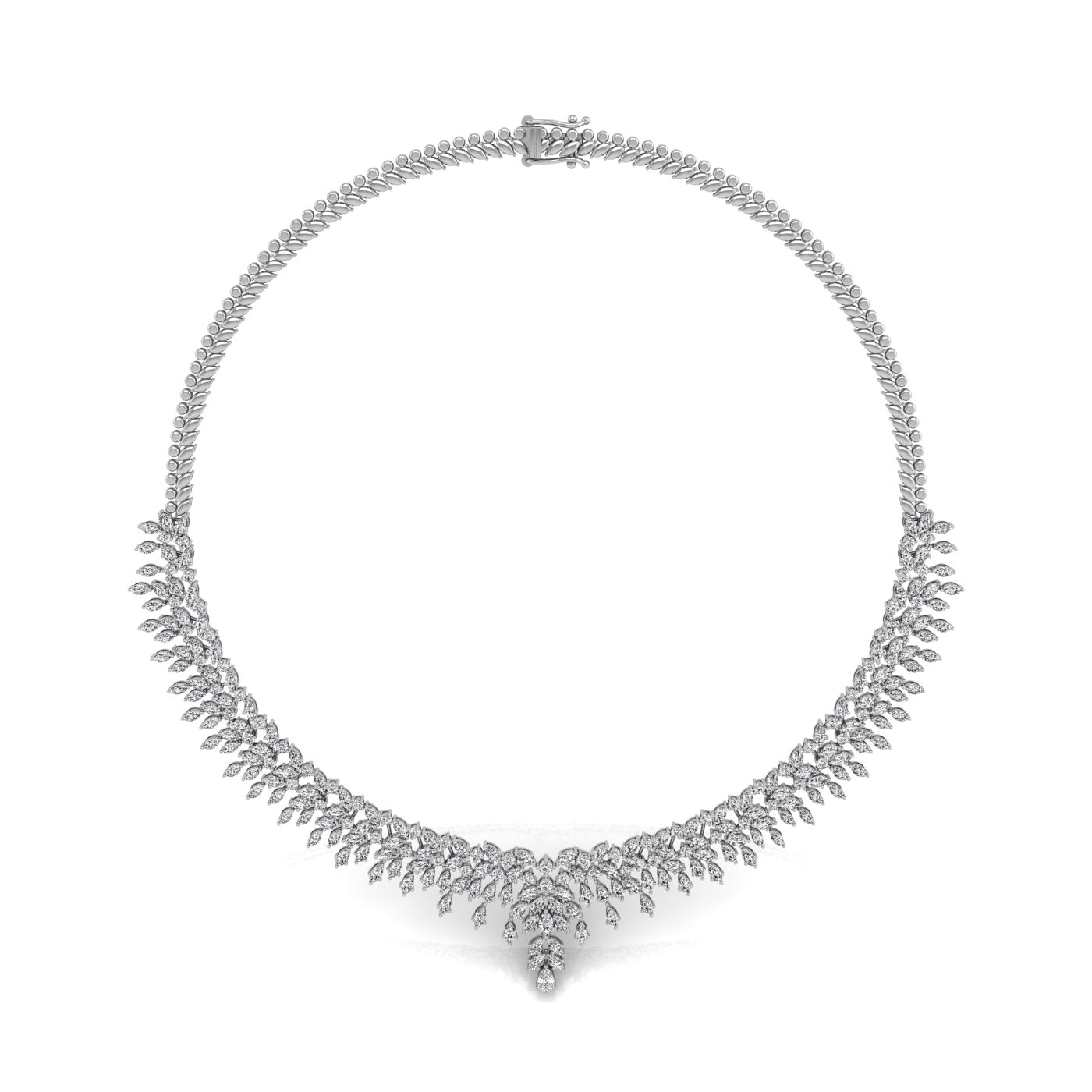 18K Pear Diamond Necklace — TOP