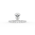 18K Bespoke Pear Diamond Ring — TOP