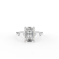18K Yellow Gold Trilogy Emerald Diamond Ring — TOP