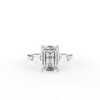 18K Yellow Gold Trilogy Emerald Diamond Ring — TOP