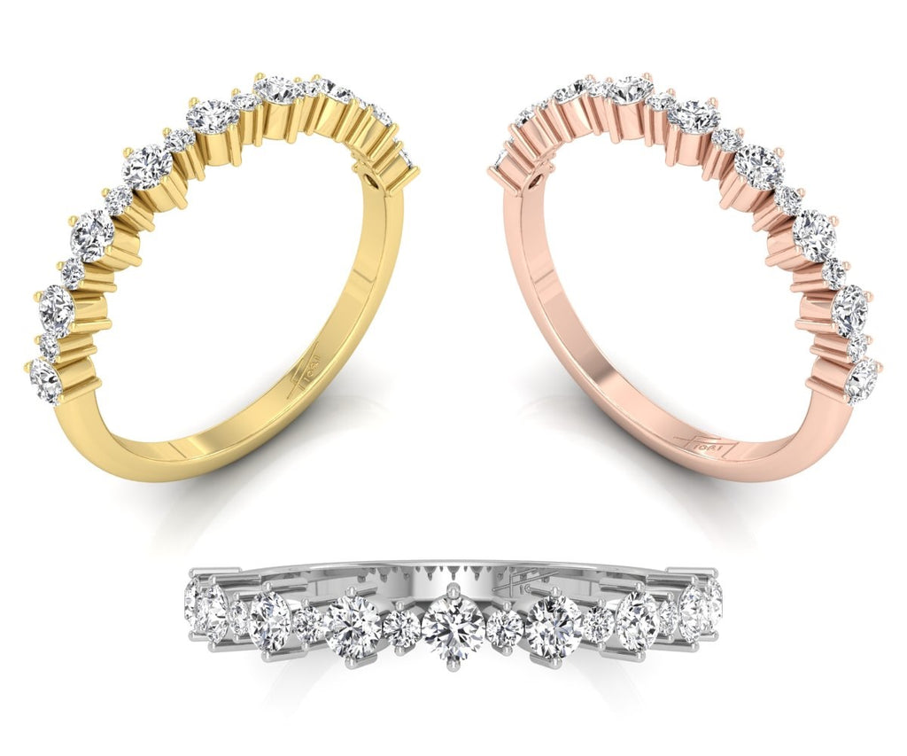 18K Round Eternity Diamond Ring — 3 COLOR