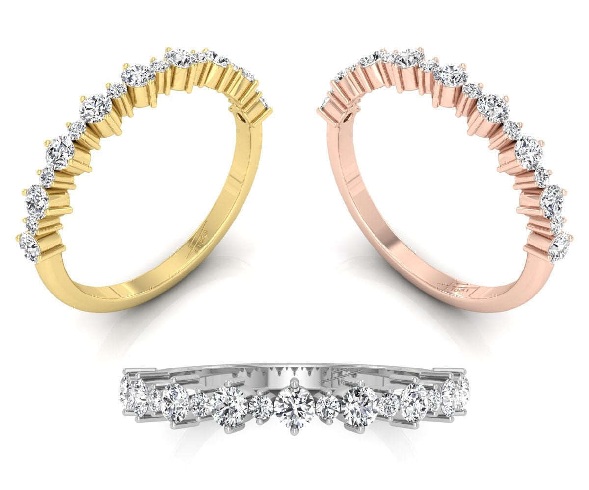 18K Round Eternity Diamond Ring — 3 COLOR