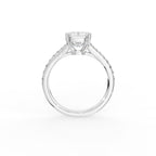 18K Solitaire Radiant Diamond Engagement Ring — FRONT