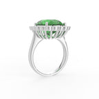 18K Halo Oval Diamond Ring — 3D VIEW