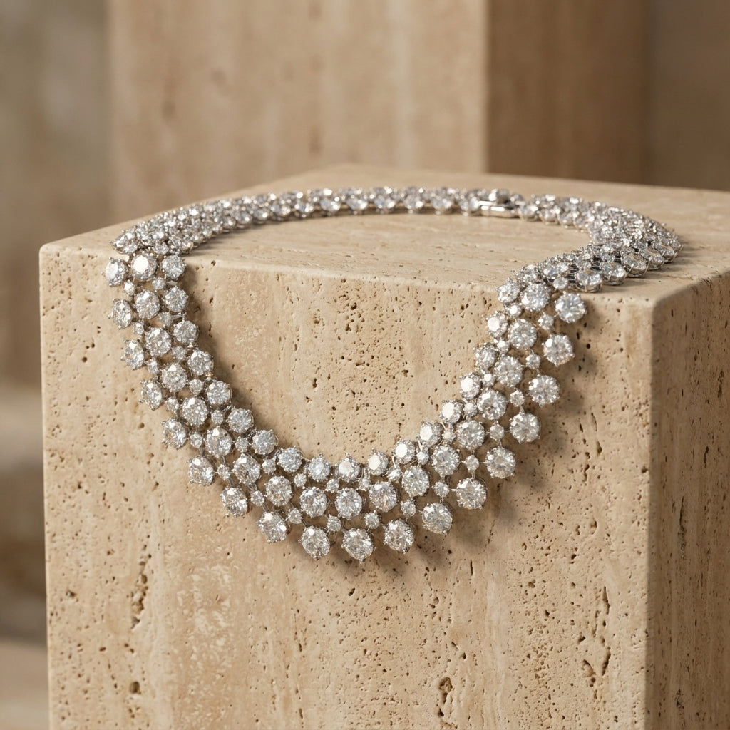 Sterling Silver Diamond Necklace