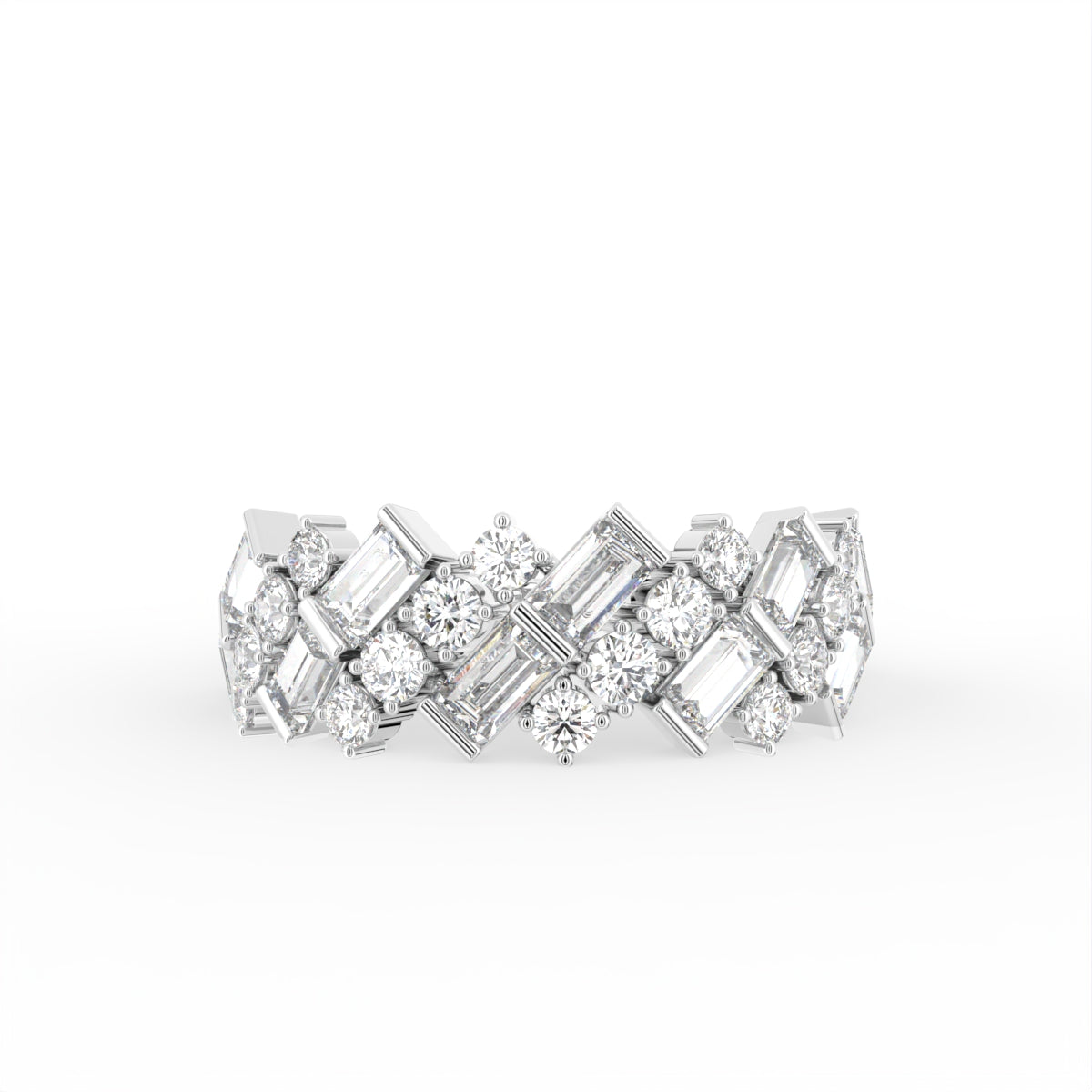 18K Eternity Baguette Diamond Ring — TOP