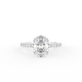 18K Solitaire Oval Diamond Engagement Ring — TOP