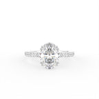 18K Solitaire Oval Diamond Engagement Ring — TOP