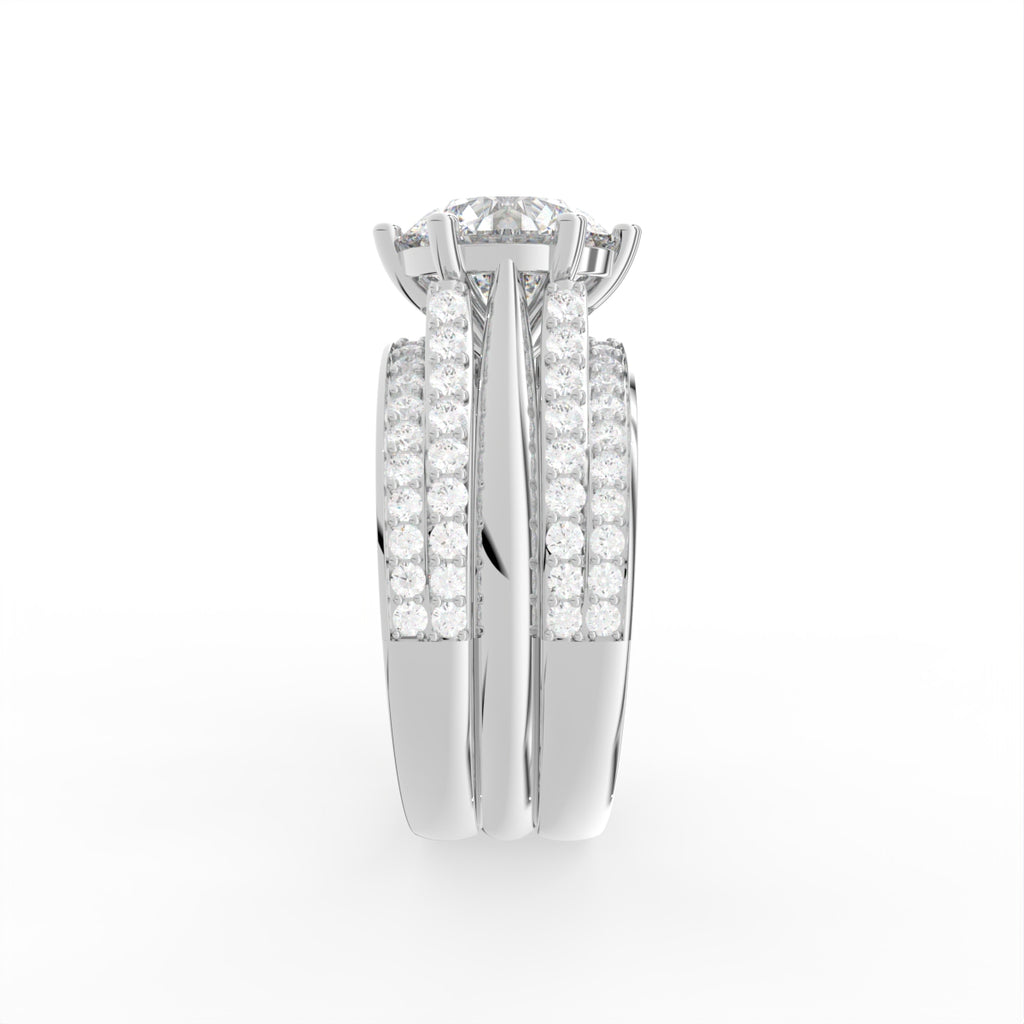 Sterling Silver Diamond Ring — 3D / RIGHT