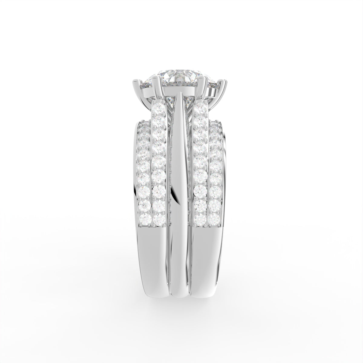 Sterling Silver Diamond Ring — 3D / RIGHT