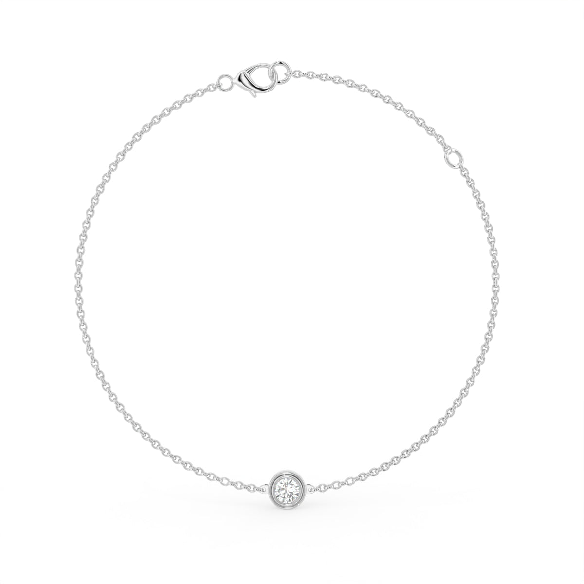 18K Solitaire Diamond Pendant — FRONT