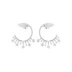 18K Crescent Diamond Ear Jacket Earrings — TOP